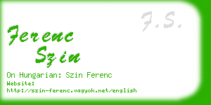 ferenc szin business card